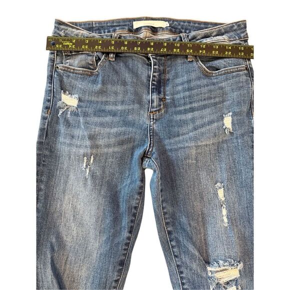 Hidden Womens Mid-rise Distressed Frayed Hem Skinny Denim Jeans Blue Size 31 - Picture 6 of 8